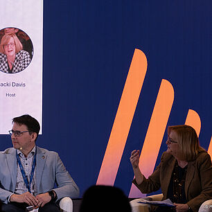 Panel AI with Ambrogio Castiglioni, Gerhard Keller, Dr. Erwin Schuster, Dr. Sebastian Werner und Jacki Davis as Host at the VDMA European Summit 2026 in Rome